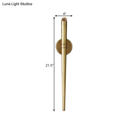 Modern gold tapered crystal led wall lamp for living room lighting