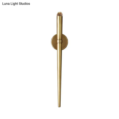 Modern gold tapered crystal led wall lamp for living room lighting