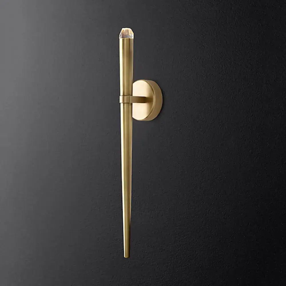 Modern gold tapered crystal led wall lamp for living room lighting