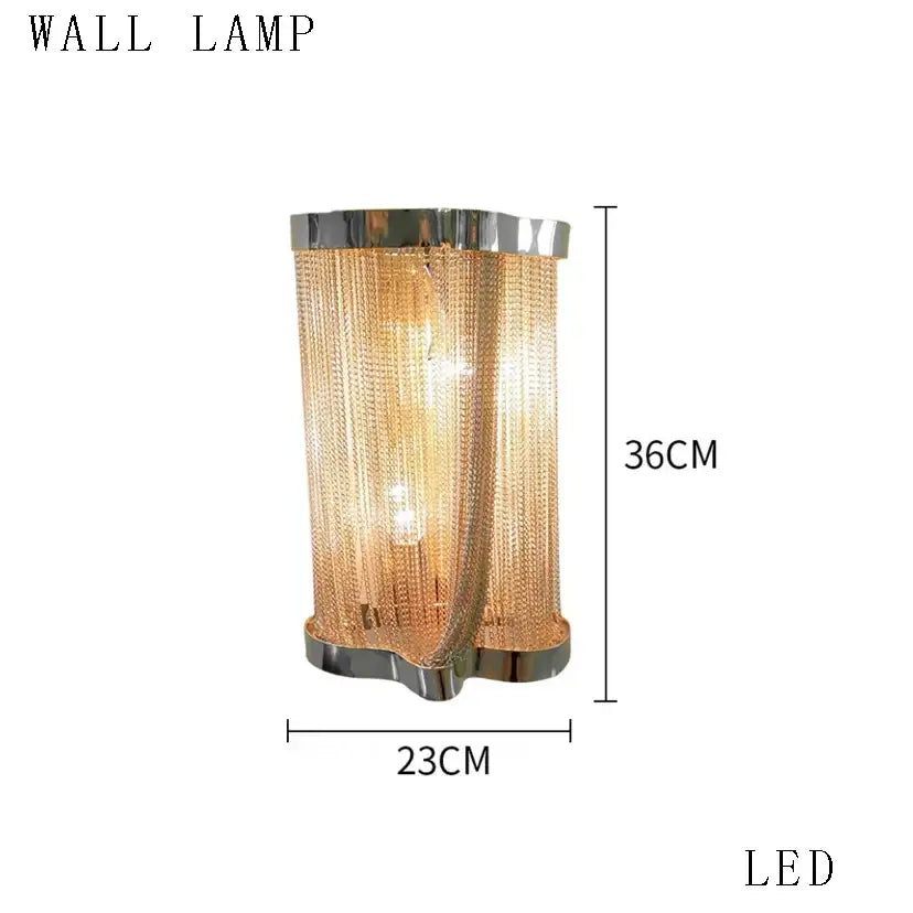 Modern gold tassel led chandelier living room cascading crystal light