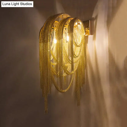 Modern gold tassel wall sconce living room 110v-120v light fixture