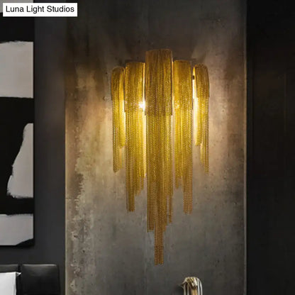 Modern gold tassel wall sconce living room 110v-120v light fixture