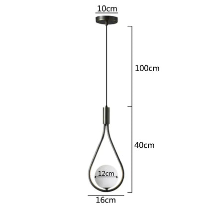 Modern gold teardrop glass ball pendant lights kitchen decor