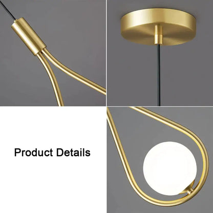 Modern gold teardrop glass ball pendant lights kitchen decor