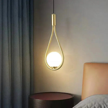 Modern gold teardrop glass ball pendant lights kitchen decor