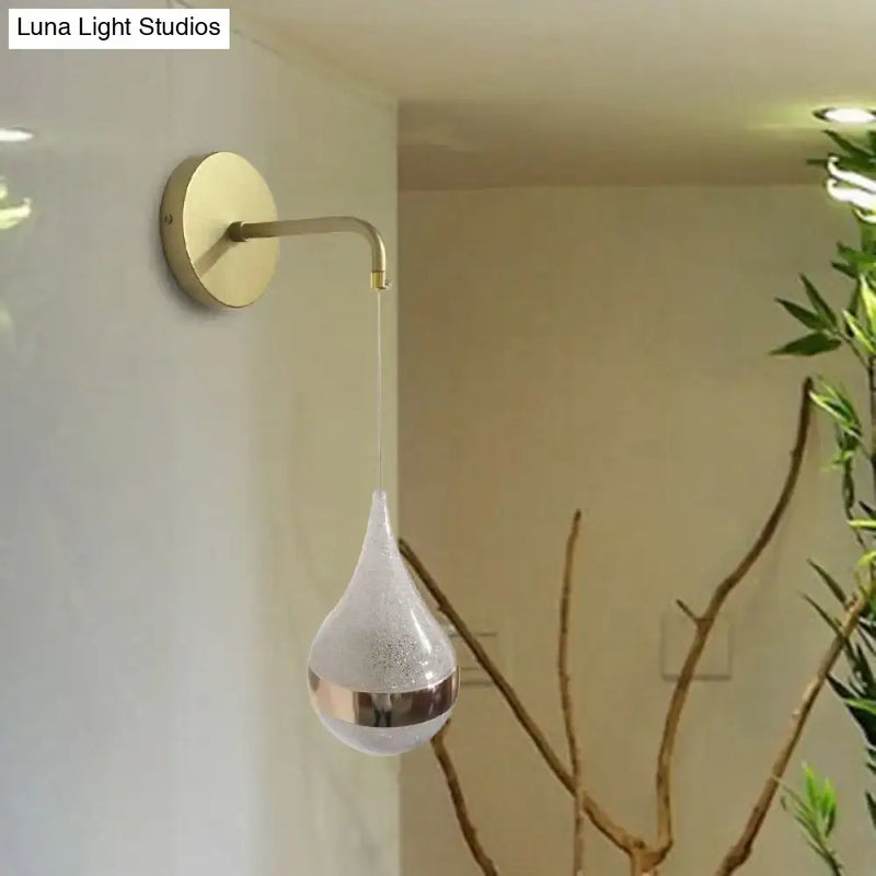 Modern gold teardrop wall sconce bedroom direct wired electric light