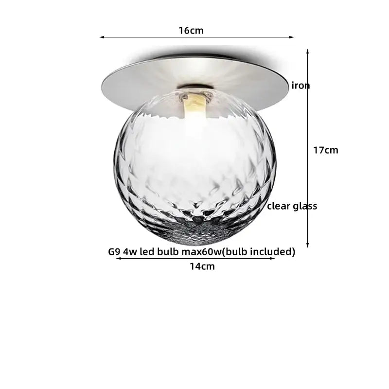 Modern gold textured glass ceiling lamp living room light fixture
