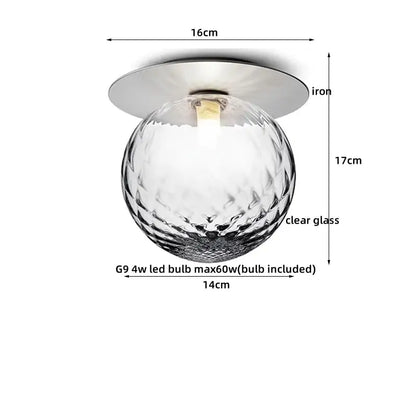 Modern gold textured glass ceiling lamp living room light fixture