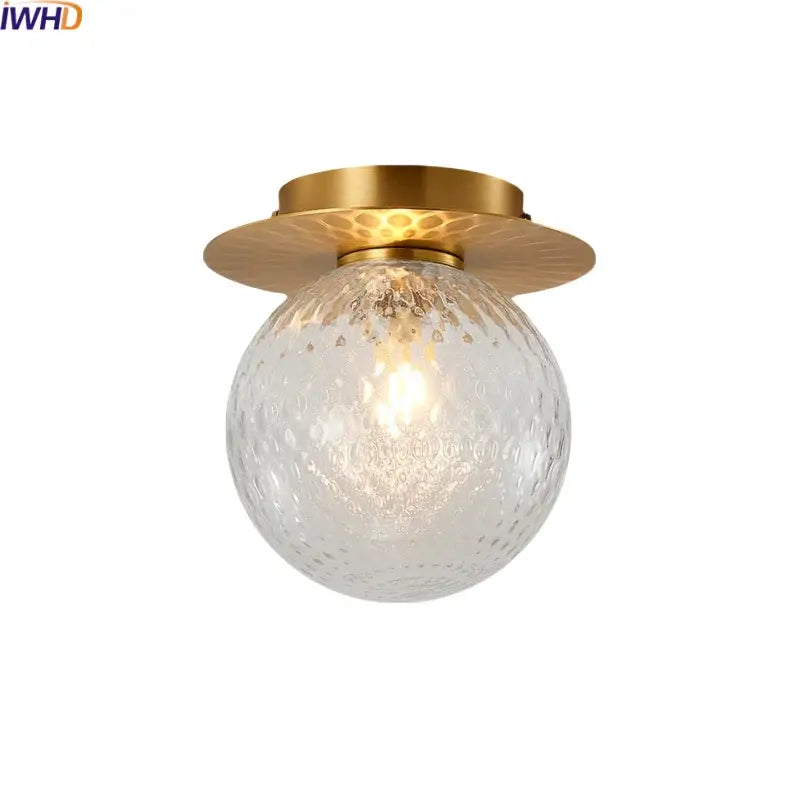 Modern gold textured glass ceiling lamp living room light fixture