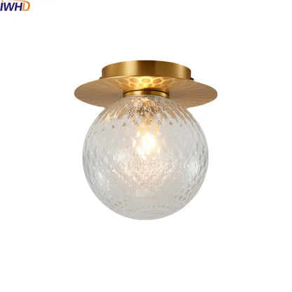 Modern gold textured glass ceiling lamp living room light fixture
