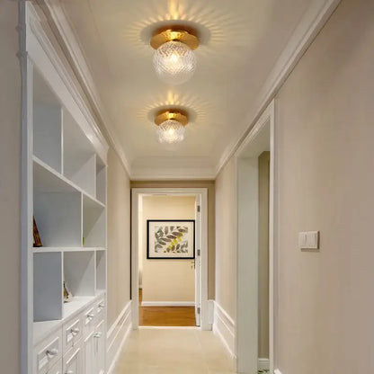 Modern gold textured glass ceiling lamp living room light fixture