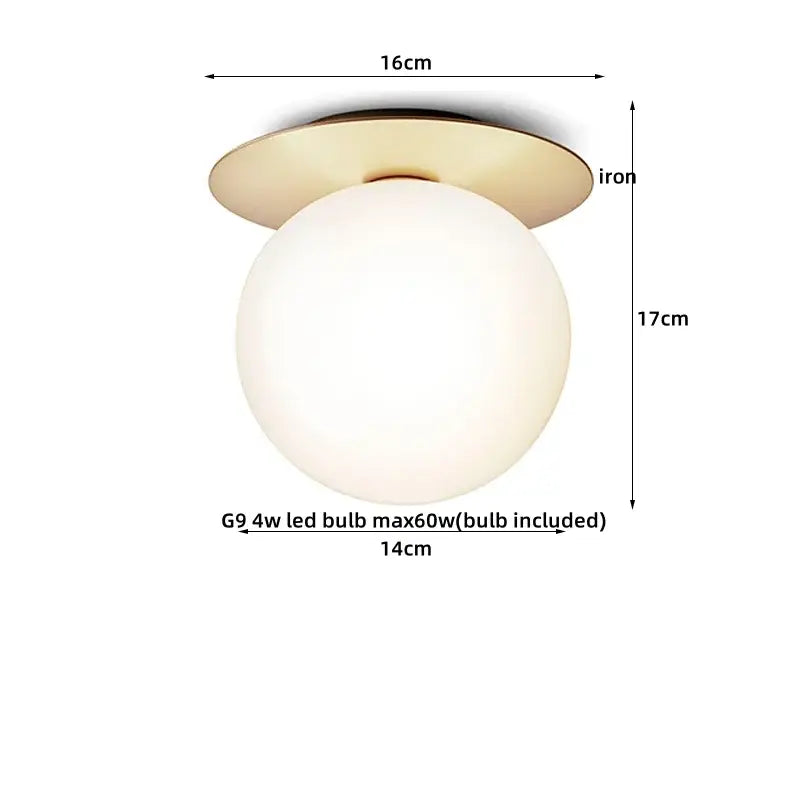 Modern gold textured glass ceiling lamp living room light fixture