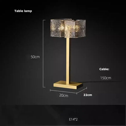 Modern gold textured glass crystal chandelier living room light
