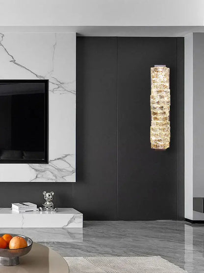 Modern gold textured glass wall sconce lamps for bedroom decor