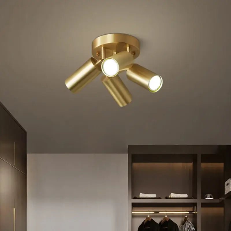 Modern gold three light adjustable gu10 led ceiling lights kitchen