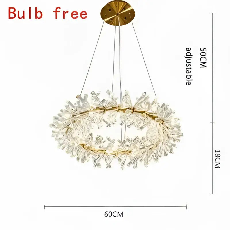 Modern gold three tier crystal led chandelier – dining room light