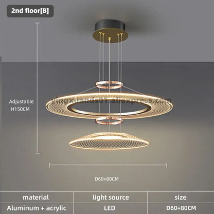 Modern gold tiered mesh pendant chandeliers led living room light