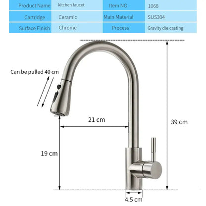 Modern gold touch control sink tap kitchen faucet