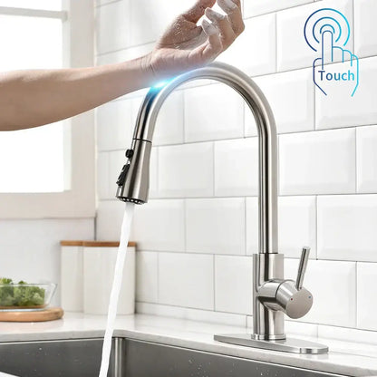 Modern gold touch control sink tap kitchen faucet