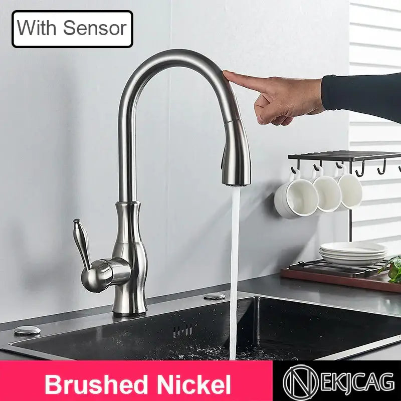 Modern gold touch sensor kitchen faucet pull out mixer tap