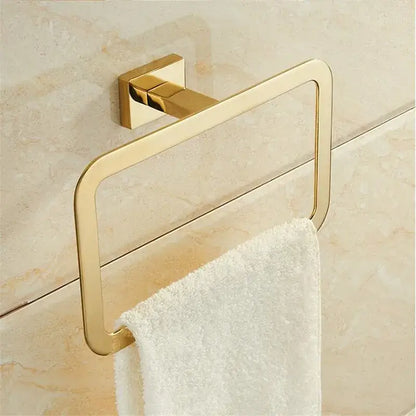 Modern gold towel ranger bathroom accessory rack
