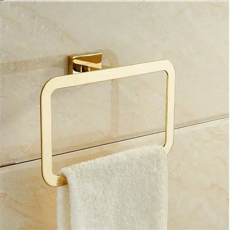 Modern gold towel ranger bathroom accessory rack