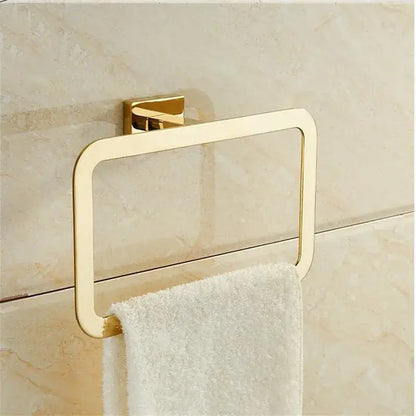 Modern gold towel ranger bathroom accessory rack