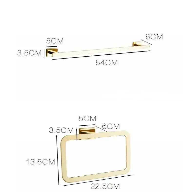 Modern gold towel ranger bathroom accessory rack