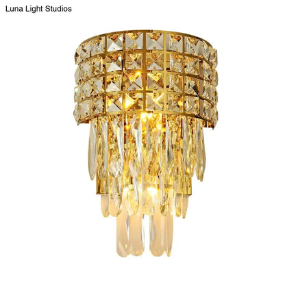 Modern gold triangular crystal wall lamp bedroom 110v-120v light