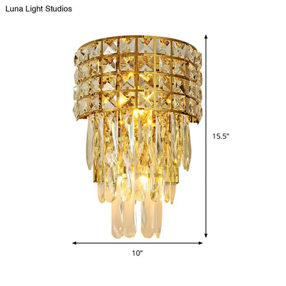 Modern gold triangular crystal wall lamp bedroom 110v-120v light