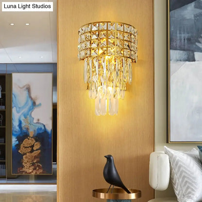 DecorBites™ Modern Gold Triangular Crystal Wall Lamp with 3 Lights