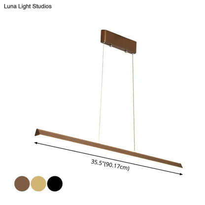 Modern gold triangular prism pendant lamp dining room light