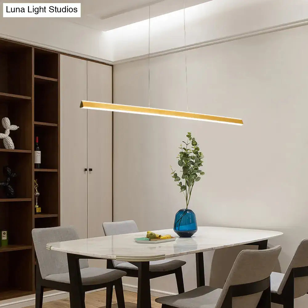 Modern gold triangular prism pendant lamp dining room light