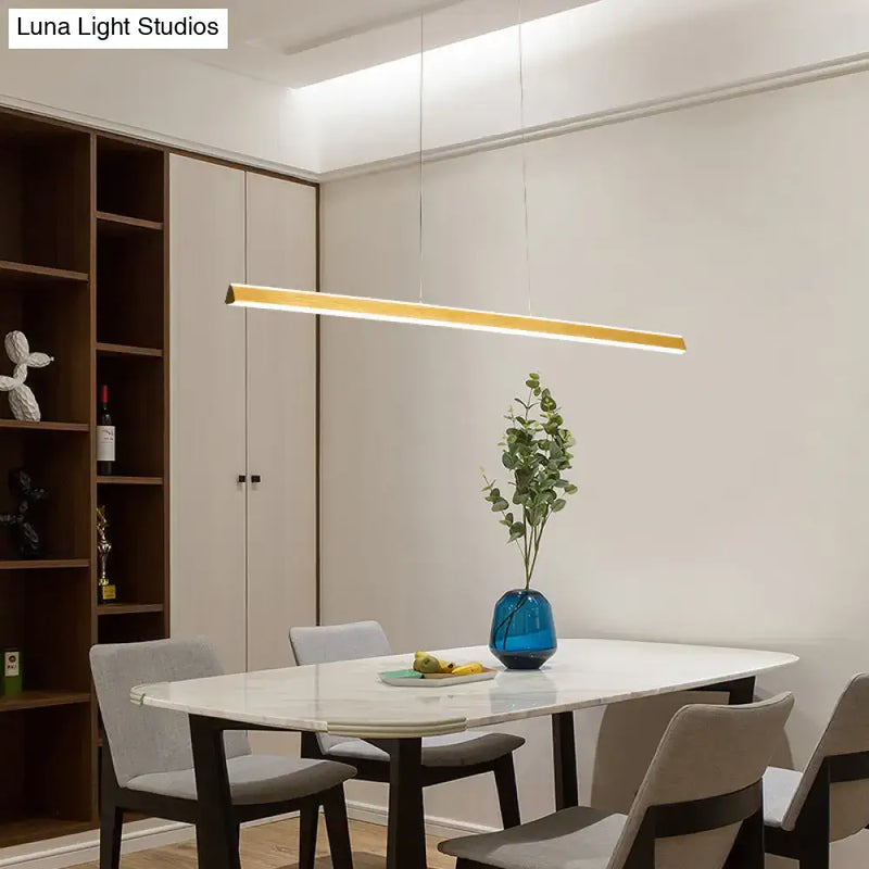 Modern gold triangular prism pendant lamp dining room light