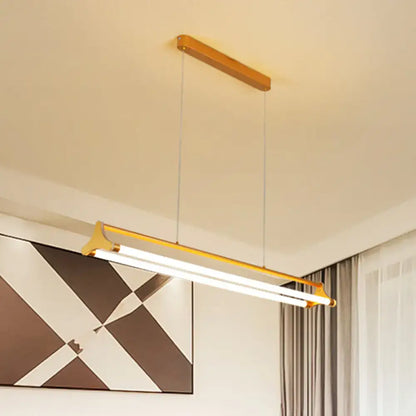 Modern gold tube chandelier – living room glass pendant light