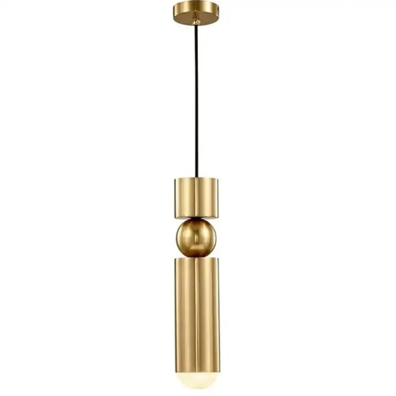Modern gold tube pendant light kitchen bedside hanging lamp