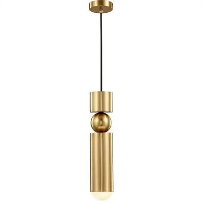 Modern gold tube pendant light kitchen bedside hanging lamp