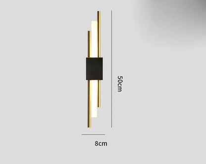 Modern gold tube wall sconce bedroom fabric diffuser light