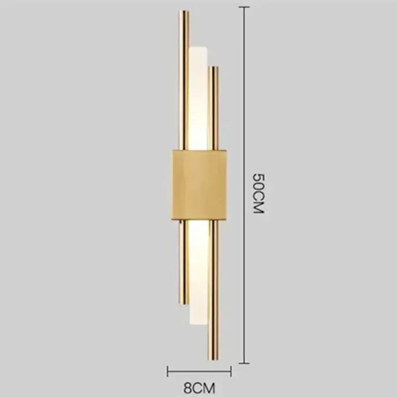 Modern gold tube wall sconce bedroom fabric diffuser light
