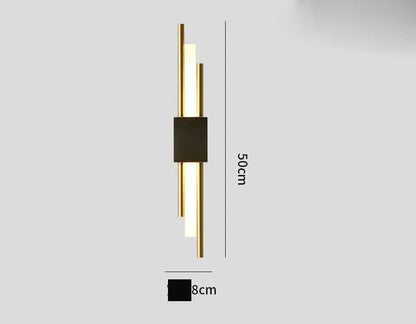 Modern gold tube wall sconce bedroom fabric diffuser light