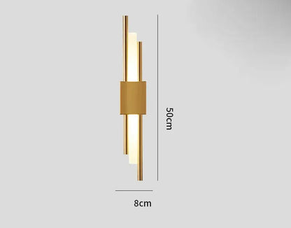 Modern gold tube wall sconce bedroom fabric diffuser light