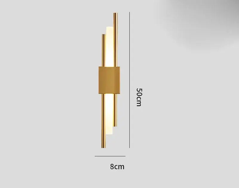 Modern gold tube wall sconce bedroom fabric diffuser light