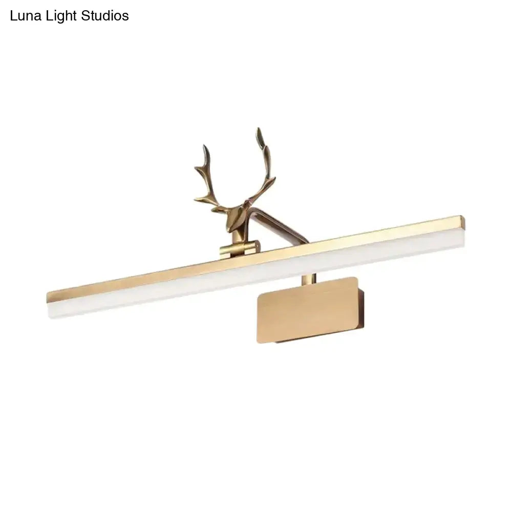 Modern gold tubular antler led vanity light fixture bathroom wall light