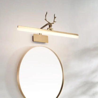 Modern gold tubular antler led vanity light fixture bathroom wall light
