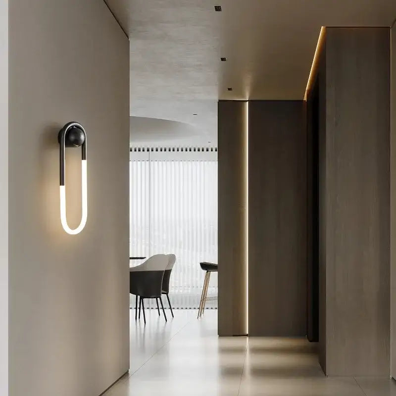 Modern gold u-shaped led wall lights – bedroom 3-color dimming sconce
