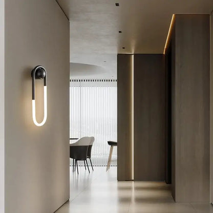Modern gold u-shaped led wall lights – bedroom 3-color dimming sconce