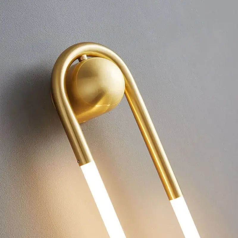Modern gold u-shaped led wall lights – bedroom 3-color dimming sconce