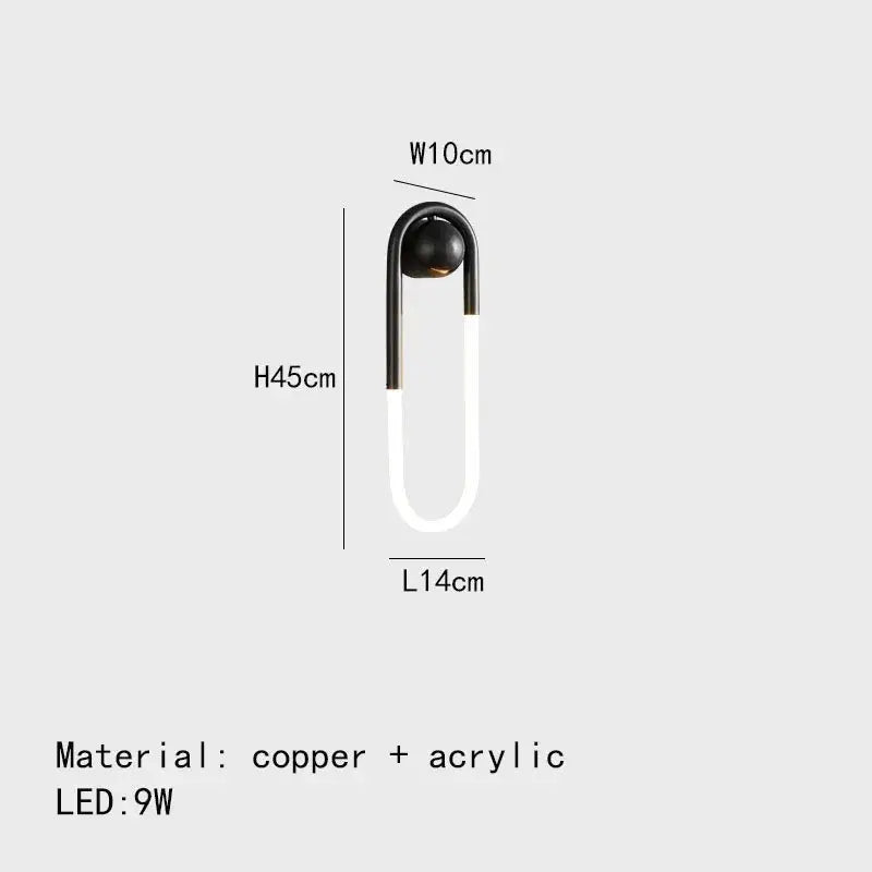 Modern gold u-shaped led wall lights – bedroom 3-color dimming sconce