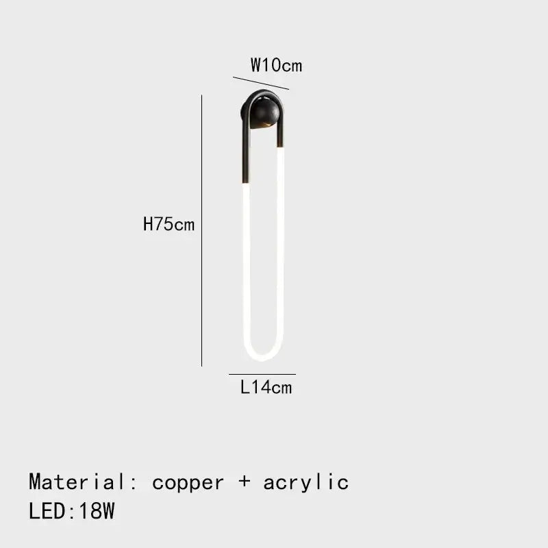 Modern gold u-shaped led wall lights – bedroom 3-color dimming sconce