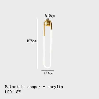 Modern gold u-shaped led wall lights – bedroom 3-color dimming sconce